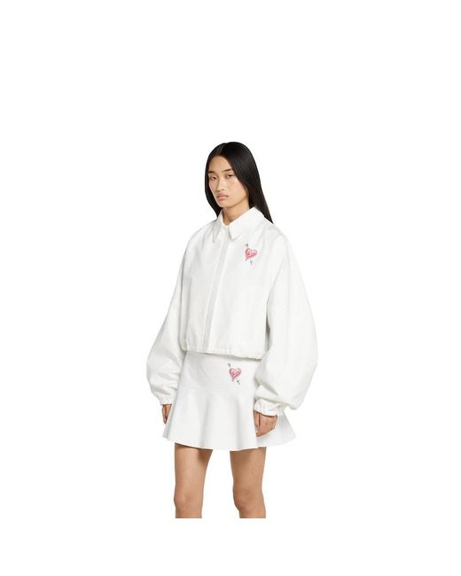 Gucci White Jacke Aus Baumwollcanvas Mit Patch, Größe
