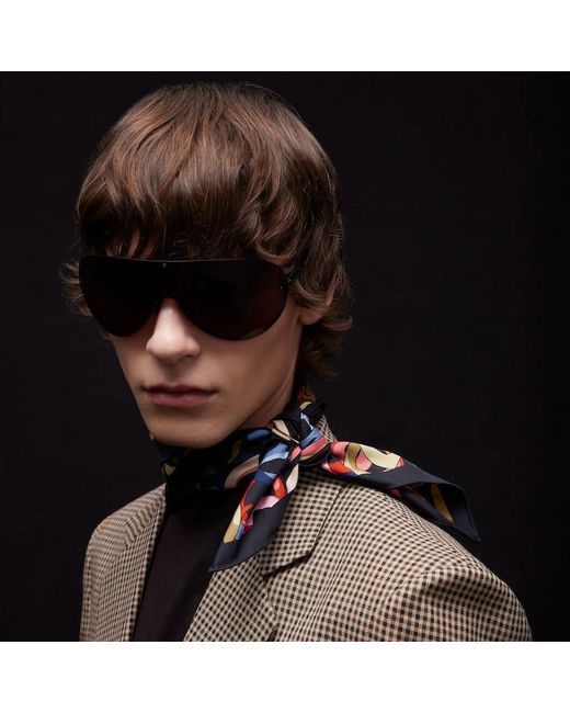 Gucci Blue Printed Silk Pocket Square for men