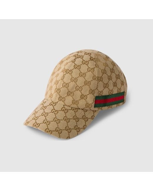 Gucci Natural Gg Baseball Hat With Web, Cotton for men