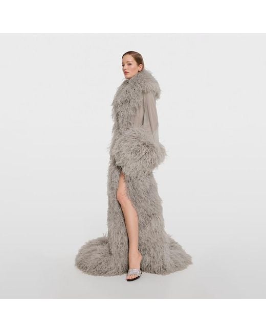 Gucci White Crystal Bombshell Slide Sandal, Fabric