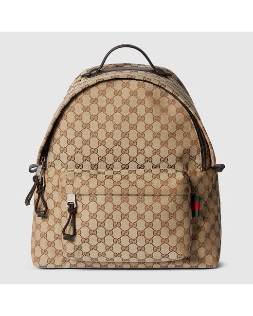 Sac À Dos En Toile Gg Moyen Format Gucci pour homme en coloris Brown