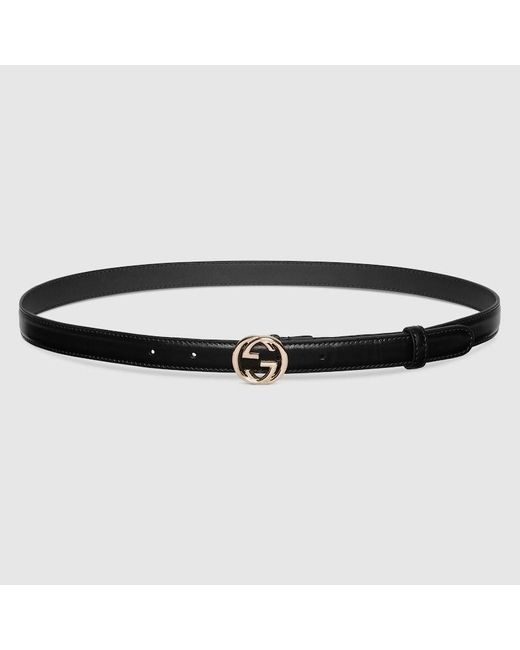 Gucci Black Belt With Interlocking G Buckle, Size 100