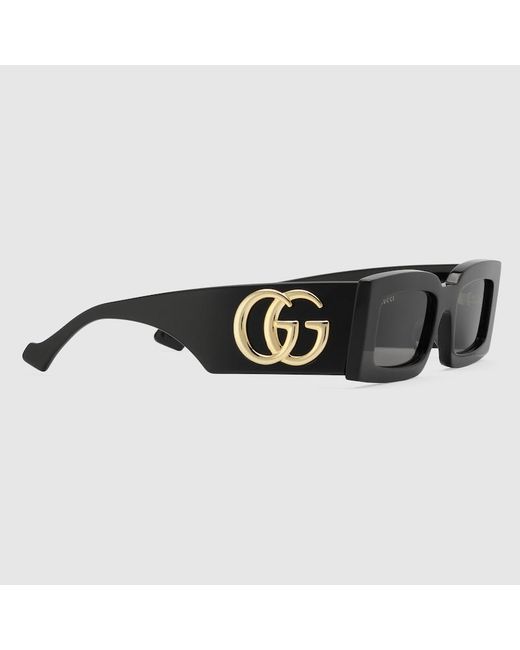 Gucci Black Rectangular Frame Sunglasses