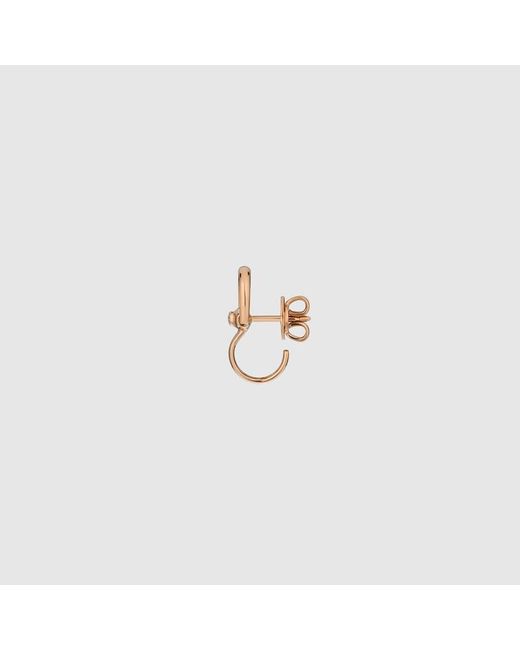 Gucci Metallic Horsebit Diamond 18K Stud Earrings