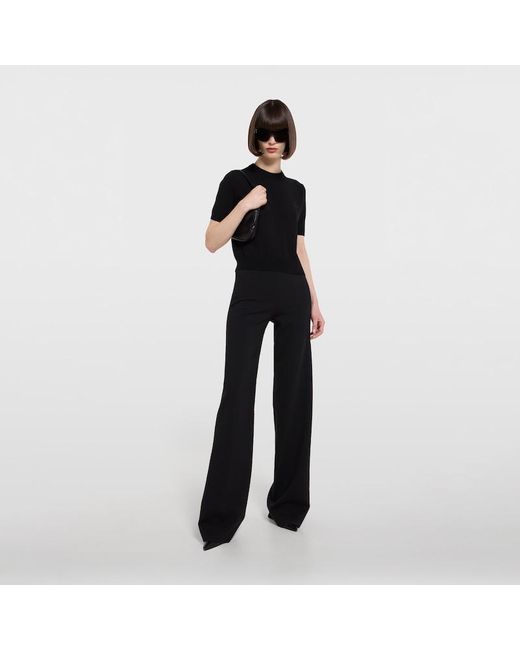 Gucci Black Knit Wool Top With Embroidery