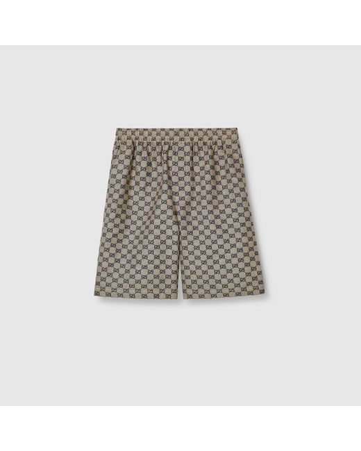 Gucci Gray GG Linen Blend Shorts for men