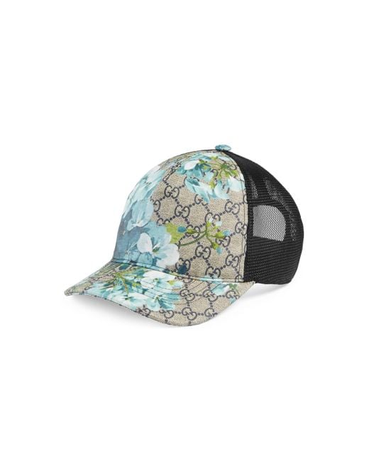 Gucci Blue GG Blooms Baseball Hat