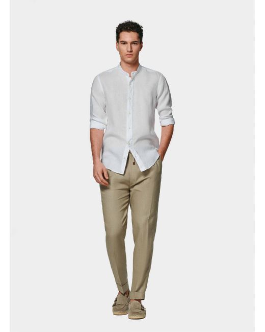 Camicia Bianca Coreana di Gutteridge in White da Uomo