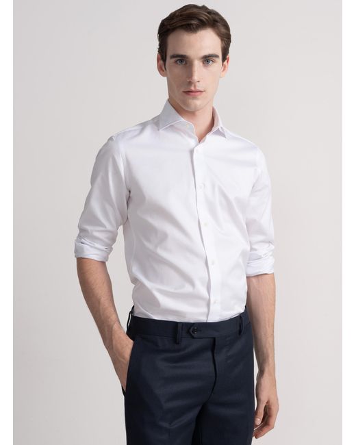Camisa De Sarga De Algodón Gutteridge de hombre de color White