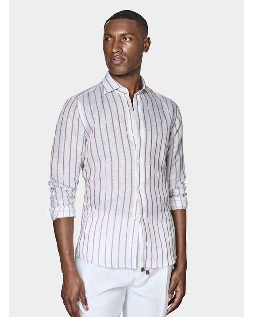 Camicia Rigata di Gutteridge in White da Uomo