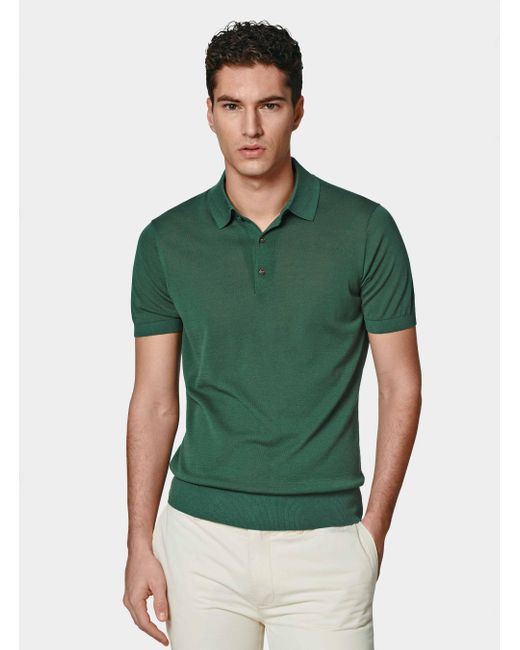 Polo De Algodón Y Seda, Talla Gutteridge de hombre de color Green