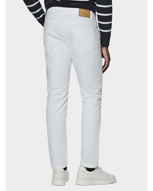 Pantalón De 5 Bolsillos En Sarga De Algodón, Talla Gutteridge de hombre de color White