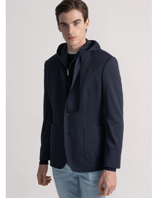Giacca Jersey Con Cappuccio Removibile di Gutteridge in Blue da Uomo