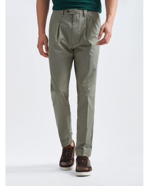 Pantalones de doble pinza en sarga ligera Gutteridge de hombre de color Green