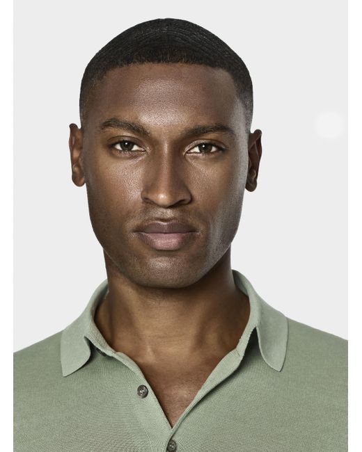 Polo De Algodón Y Seda, Talla Gutteridge de hombre de color Green