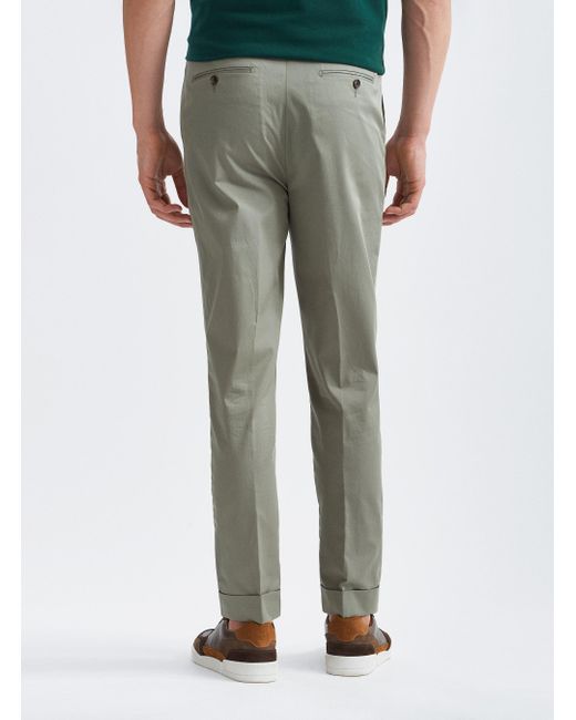 Pantalones de doble pinza en sarga ligera Gutteridge de hombre de color Green