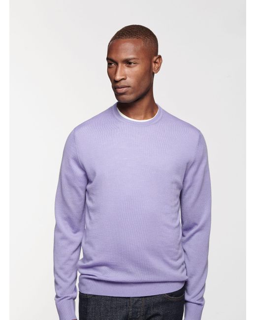 Maglia in pura lana merino di Gutteridge in Purple da Uomo
