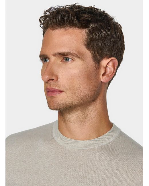 Punto De Cuello Redondo De Algodón Seda Y Cachemira, Talla Gutteridge de hombre de color Gray