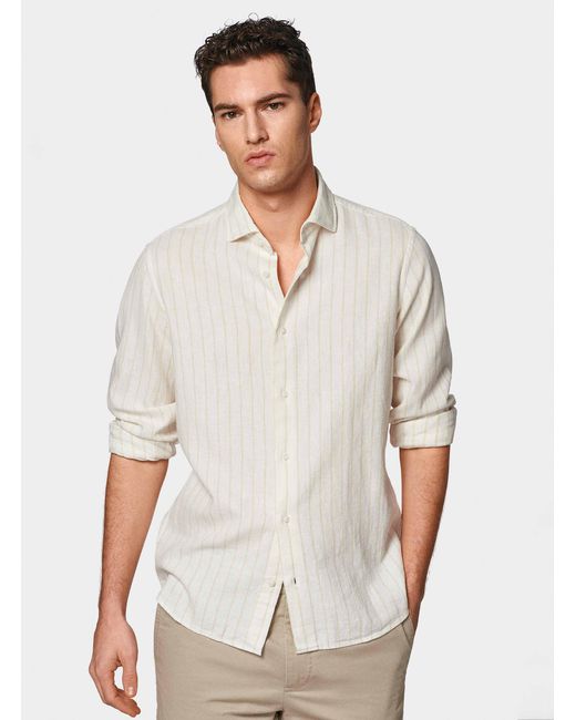 Camicia Rigata di Gutteridge in White da Uomo
