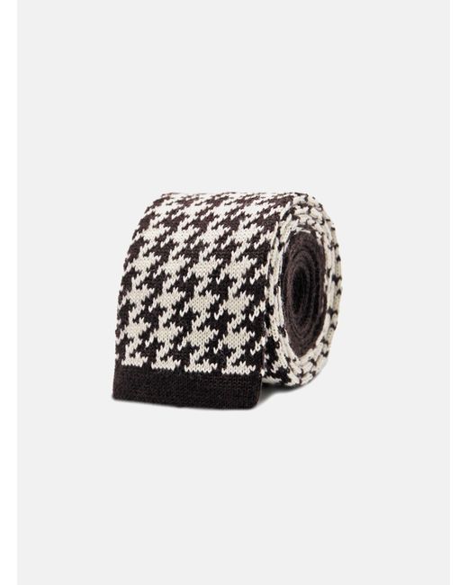 Gutteridge Houndstooth-wollstrick-krawatte in Black für Herren