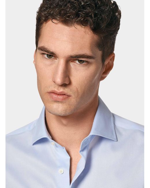 Camisa De Punto De Algodón Puro, Talla Gutteridge de hombre de color Blue