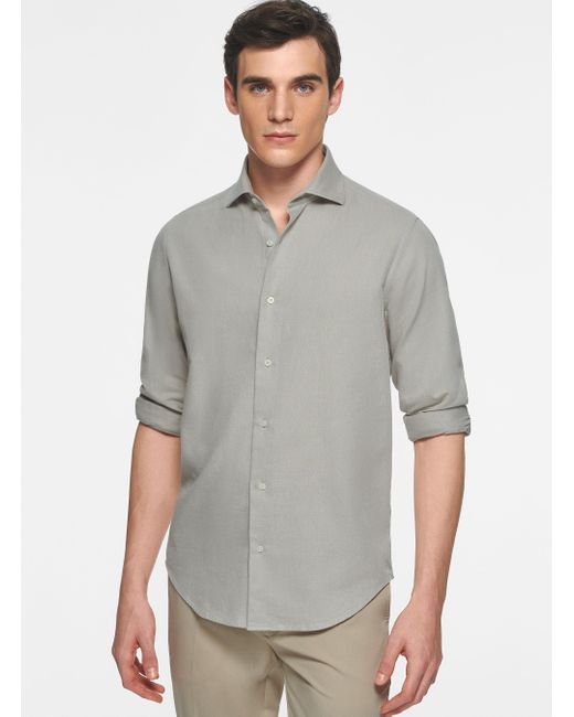 Camisa De Gasa De Algodón, Talla Gutteridge de hombre de color Gray