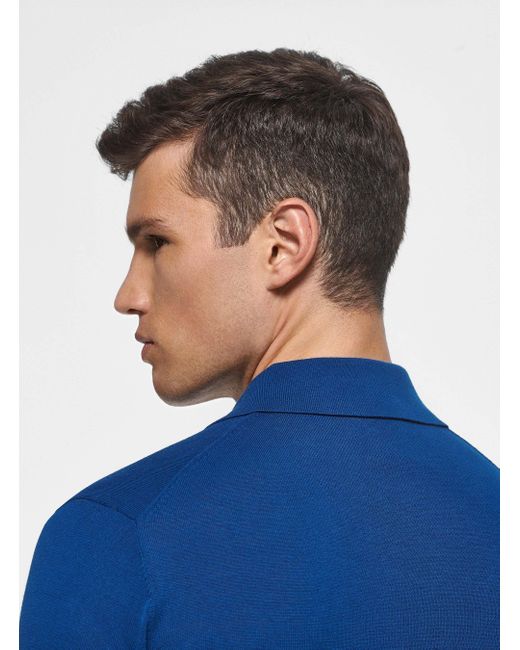 Polo in maglia di cotone extrafine di Gutteridge in Blue da Uomo