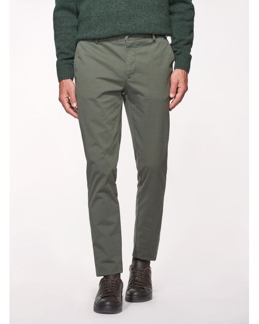 Pantaloni chino in twill di cotone stretch di Gutteridge in Green da Uomo