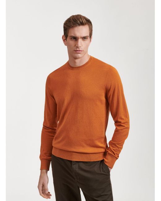 Gutteridge Pullover mit rundhalsausschnitt aus seide und baumwolle in  Orange für Herren | Lyst DE