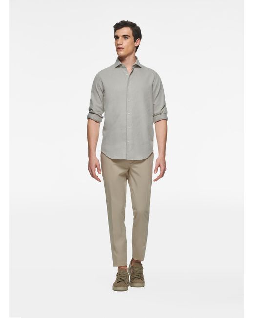 Camicia in cotone garzato di Gutteridge in Gray da Uomo