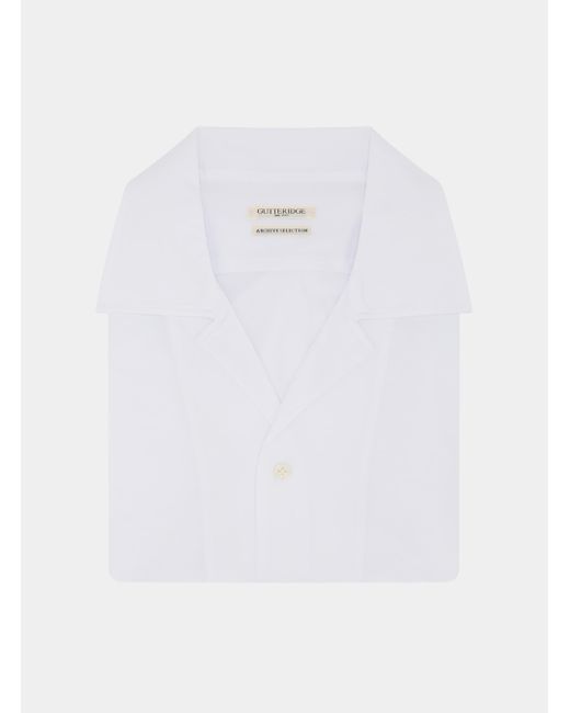 Camicia bowling in jersey di cotone di Gutteridge in White da Uomo
