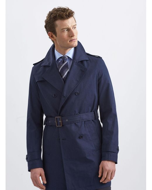 Trench-coat en coton mélangé technique Gutteridge pour homme en coloris Bleu  | Lyst