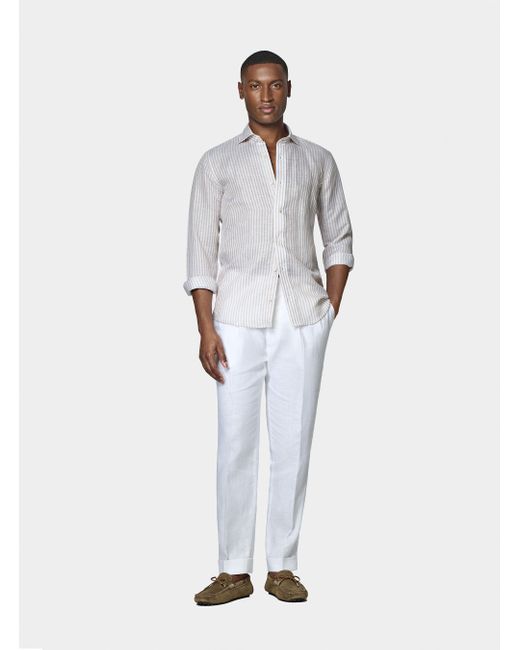 Camicia Rigata di Gutteridge in White da Uomo