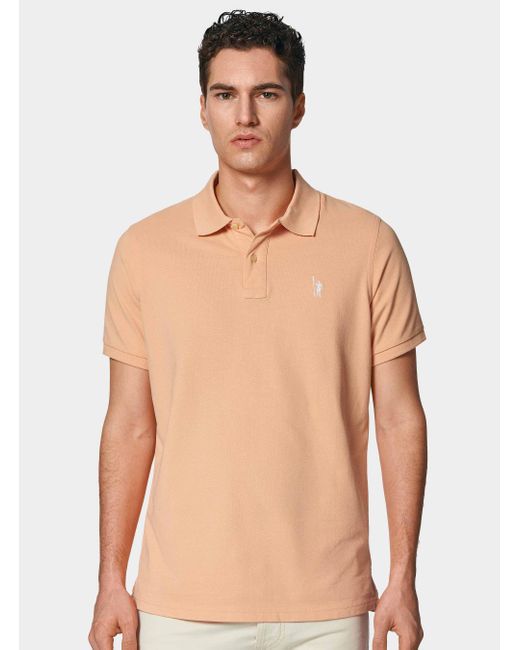 Gutteridge Klassisches Piqué-Poloshirt in Natural für Herren