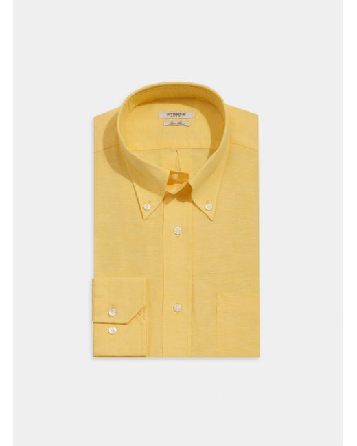 Gutteridge Comfort Button-Down-Kragenhemd Aus Baumwolle Und Leinen in Yellow für Herren