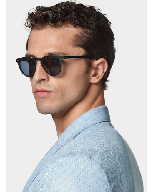 Americana En Mezcla De Lino Y Algodón, Talla Gutteridge de hombre de color Blue