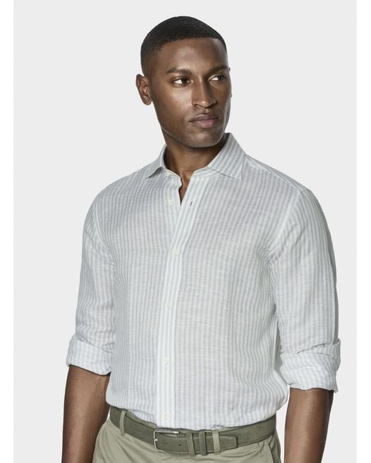 Camicia Rigata di Gutteridge in White da Uomo