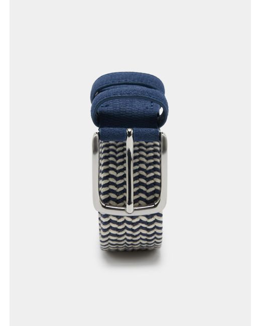 Cinturón Elástico Tejido Bicolor, Talla Gutteridge de hombre de color Blue