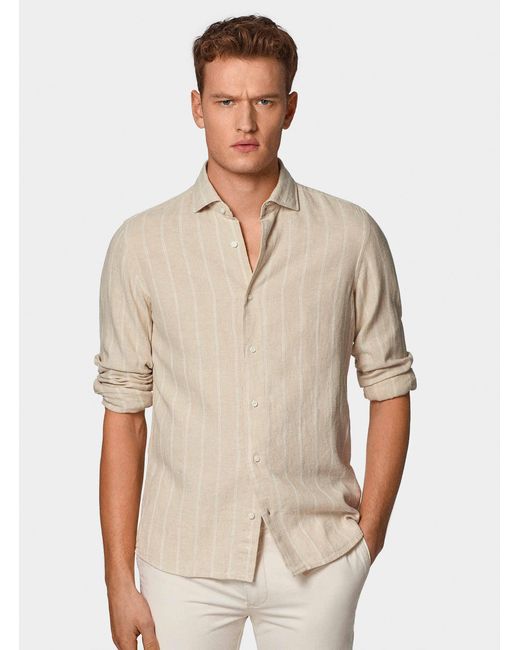 Camicia Rigata di Gutteridge in Natural da Uomo