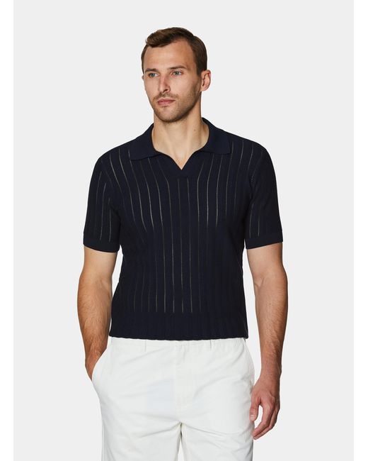 Polo Perforado De Algodón A Rayas Gutteridge de hombre de color Blue