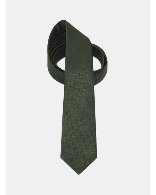 Corbata de seda en espiga Gutteridge de hombre de color Green