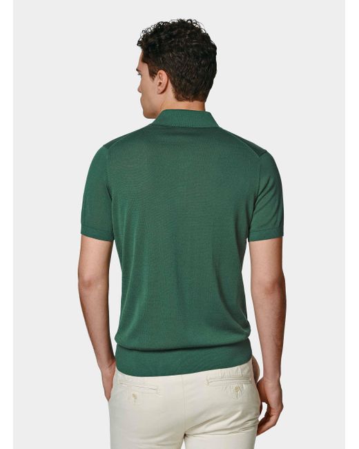 Polo De Algodón Y Seda, Talla Gutteridge de hombre de color Green