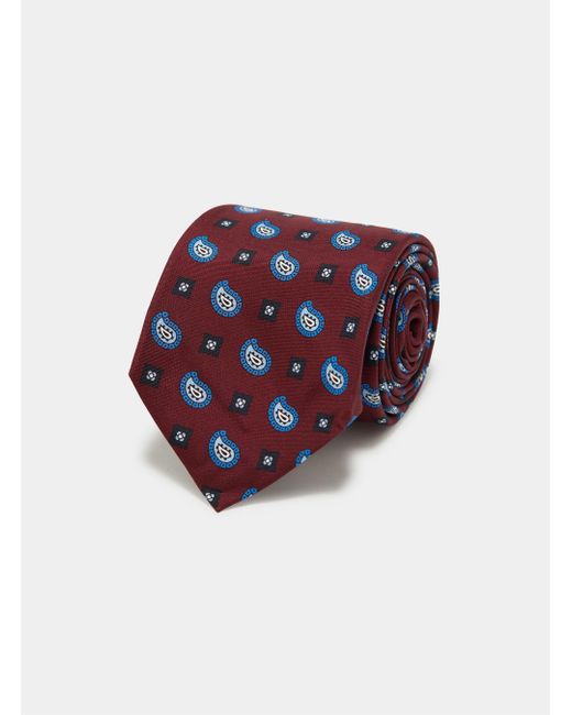 Corbata De Seda Con Estampado De Cachemira Gutteridge de hombre de color Red