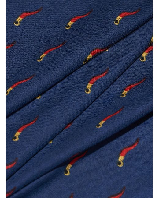 Sciarpa in 100% lana con stampa corno da Uomo di Gutteridge in Blu | Lyst