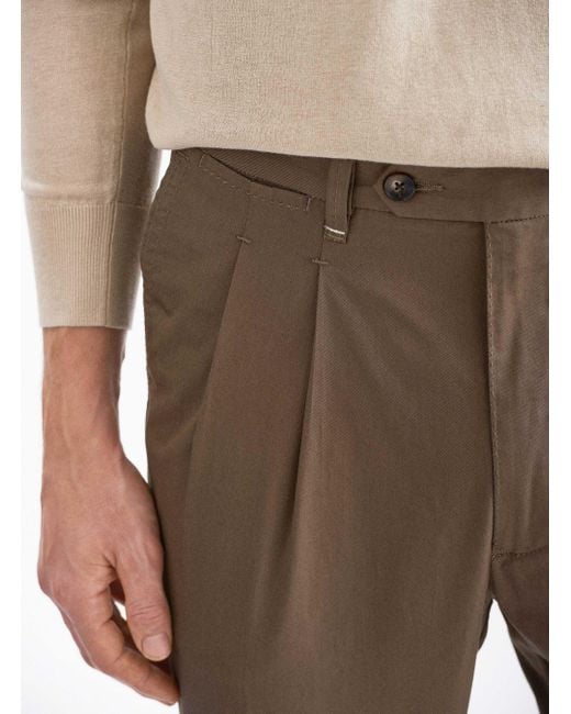 Pantalones de doble pinza en sarga ligera Gutteridge de hombre de color Gray
