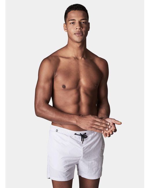 Gutteridge Einfarbige basic-badeshorts in White für Herren