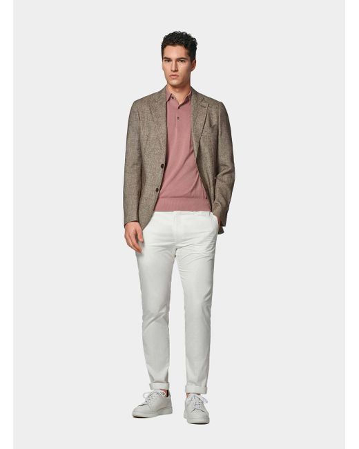 Americana En Mezcla De Lino Y Algodón, Talla Gutteridge de hombre de color Brown