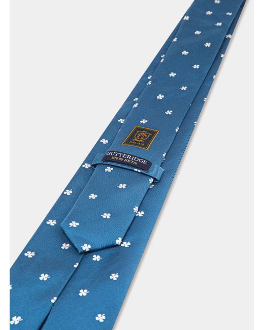Cravatta in seta stampa quadrifoglio da Uomo di Gutteridge in Blu | Lyst