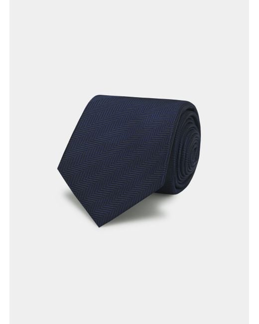 Corbata de seda en espiga Gutteridge de hombre de color Blue