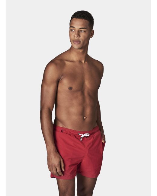 Gutteridge Einfarbige Basic-Badeshorts in Red für Herren